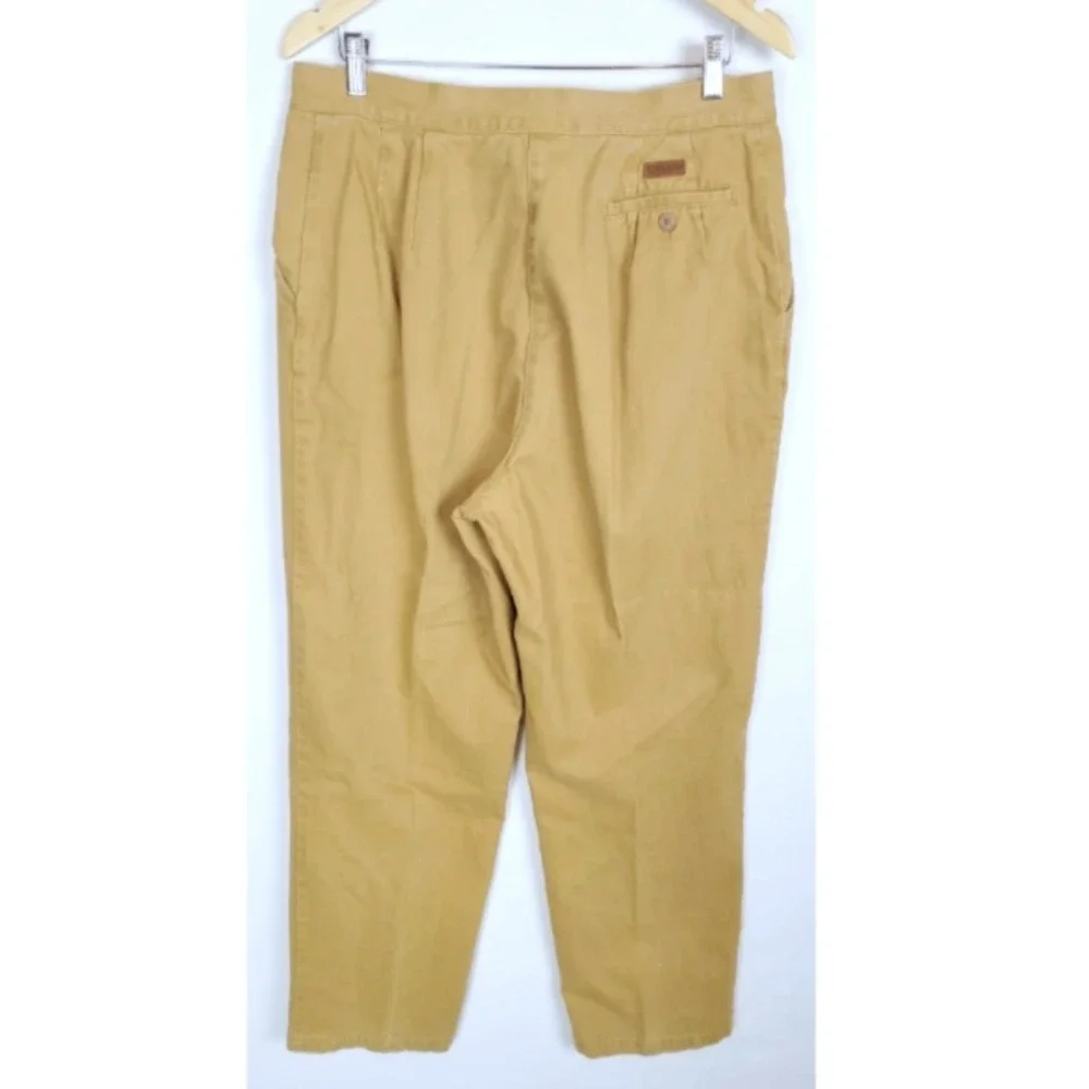 Pendleton Pants Women's Size 16 Mustard Flat Front 100% Cotton High‎ Waist 32x29